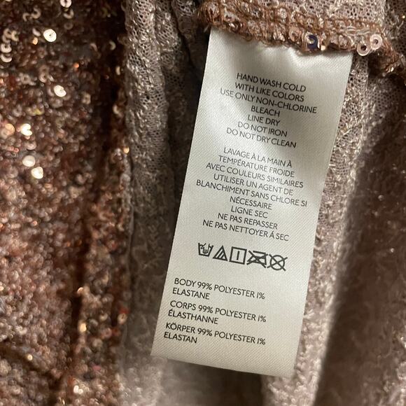 NWT Anthropologie Maeve Short Sleeve Sequin Tee in Champagne Womens Size XL - Picture 8 of 8